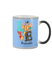 love nana life pumpkin Color Changing Mug tile