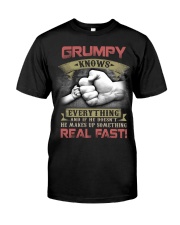 grumpy knows everything real fast Classic T-Shirt tile
