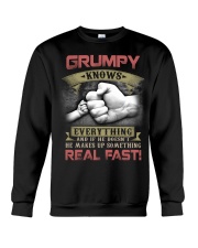 grumpy knows everything real fast Crewneck Sweatshirt tile
