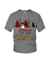 Xmas Blessed to be called grandma snow w Youth T-Shirt tile