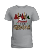 Xmas Blessed to be called grandma snow w Ladies T-Shirt tile