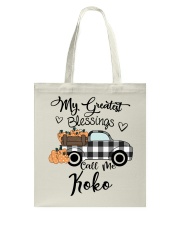 Blessings Call me Koko pumpkin truck Tote Bag tile