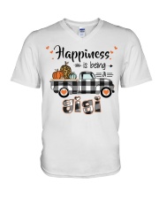 Happiness is being a Gigi Pumpkins Truck V2 V-Neck T-Shirt tile