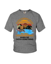 sloth fishing Youth T-Shirt tile