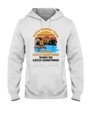 sloth fishing Hooded Sweatshirt tile