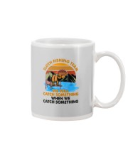 sloth fishing Mug tile