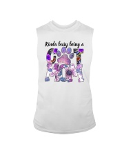 KINDA BUSY BEING A CAT MOM Sleeveless Tee tile