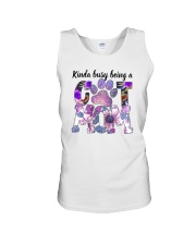 KINDA BUSY BEING A CAT MOM Unisex Tank tile