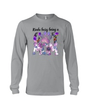 KINDA BUSY BEING A CAT MOM Long Sleeve Tee tile