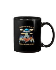 HERE FOR THE CATS HUMANS ARE GROSS Mug tile