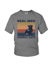 REAL MEN CUDDLE CATS Youth T-Shirt tile