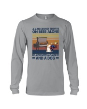 A MAN NEEDS BEER AND A SMOKER AND A DOG Long Sleeve Tee tile