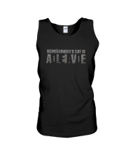 SCHRÖDINGER'S CAT IS ALIVE a Unisex Tank tile