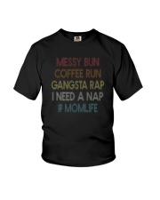 MESSY BUN COFFEE RUN MOMLIFE Youth T-Shirt thumbnail