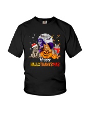 HAPPY HALLOTHANKSMAS CATS Youth T-Shirt tile