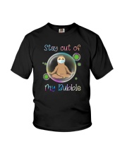 STAY OUT OF MY BUBBLE Sloth Youth T-Shirt thumbnail