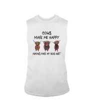 COWS MAKE ME HAPPY HUMAS MAKE MY HEAD HURT Sleeveless Tee thumbnail