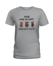 COWS MAKE ME HAPPY HUMAS MAKE MY HEAD HURT Ladies T-Shirt thumbnail