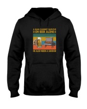 A MAN NEEDS BEER AND S SMOKER Hooded Sweatshirt tile