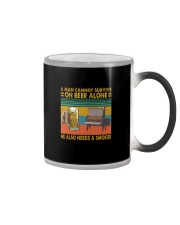 A MAN NEEDS BEER AND S SMOKER Color Changing Mug tile