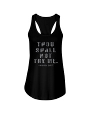 THOU SHALL NOT TRY ME Ladies Flowy Tank tile