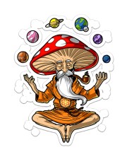 MAGIC MUSHROOMS YOGA Sticker - Single (Vertical) front