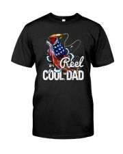 FISHING AMERICA FLAG REEL COOL DAD Classic T-Shirt front