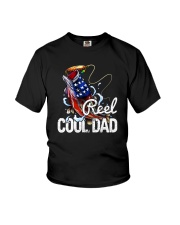 FISHING AMERICA FLAG REEL COOL DAD Youth T-Shirt tile