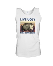 LIVE UGLY FAKE YOUR DEATH Unisex Tank tile