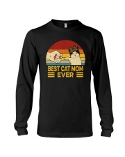 FUNNY GIFT BEST CAT MOM EVER VINTAGE Long Sleeve Tee thumbnail