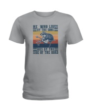 HE WHO LIVES BY THE SONG Ladies T-Shirt tile