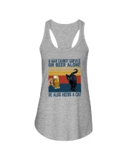 A MAN CANNOT ON BEER ALONE HE ALSO NEEDS A CAT Ladies Flowy Tank tile