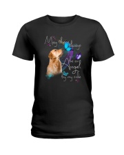 MAY THERE BE AN ANGEL BY MY SIDE GOLDEN RETRIEVER Ladies T-Shirt thumbnail