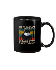 FUNNY BLACK CAT PLEASE STAY 6 FEET AWAY Mug thumbnail