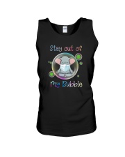 STAY OUT OF MY BUBBLE Elephant Unisex Tank thumbnail