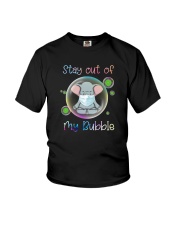 STAY OUT OF MY BUBBLE Elephant Youth T-Shirt thumbnail