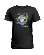 STAY OUT OF MY BUBBLE Elephant Ladies T-Shirt thumbnail