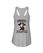 STOP EXPECTING NORMAL FROM ME COWS Ladies Flowy Tank thumbnail