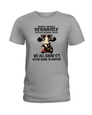 STOP EXPECTING NORMAL FROM ME COWS Ladies T-Shirt thumbnail
