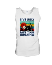 LIVE UGLY FAKE YOUR DEATH Unisex Tank tile