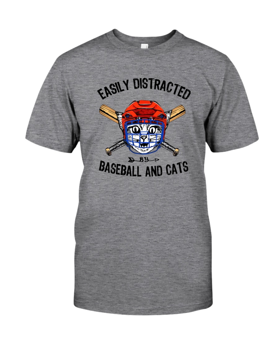 EASILY DISTRACTED BY CATS AND BASEBALL Classic T-Shirt