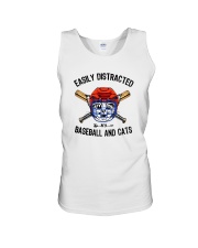 EASILY DISTRACTED BY CATS AND BASEBALL Unisex Tank thumbnail