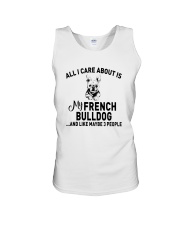 CARE FRENCH BULLDOG AND LIKE THREE PEOPLE Unisex Tank thumbnail