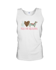 PEACE LOVE DACHSHUNDS Unisex Tank tile