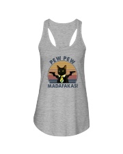PEW PEW MADAFAKAS VINTAGE CAT Ladies Flowy Tank thumbnail