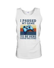 I PAUSED MY GAME TO BE HERE Unisex Tank tile