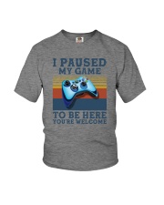 I PAUSED MY GAME TO BE HERE Youth T-Shirt tile