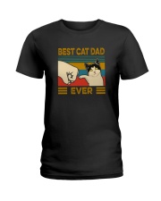 BEST CAT DAD EVER VINTAGE Ladies T-Shirt thumbnail