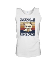 THAT'S WHAT I DO I DRINK COFFEE I HATE PEOPLE Unisex Tank tile
