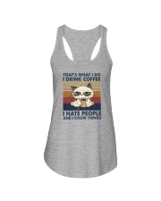 THAT'S WHAT I DO I DRINK COFFEE I HATE PEOPLE Ladies Flowy Tank tile